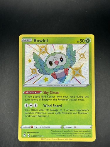 Rowlet sv001 sv122 shiny rare - rowlet,